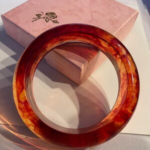 Elegant Red and Orange Bangle Bracelet